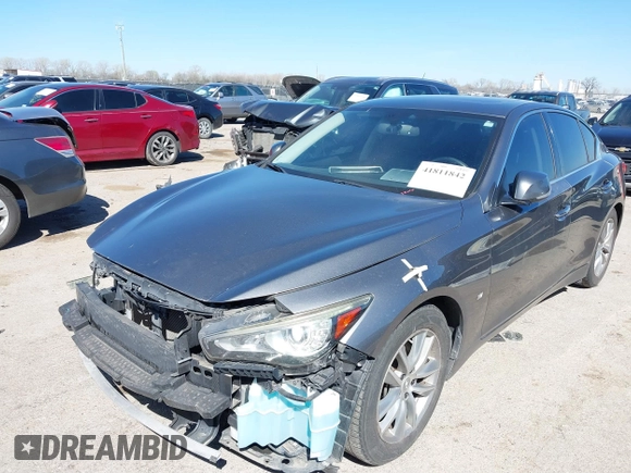 2015 Infiniti Q50 Premium with VIN JN1BV7AP3FM343677, listed as a IAAI auction lot 41811842 with 110,486 mi miles. Bid and sale history available at carsss.com. Image 18.