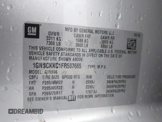 2015 Chevrolet Suburban LTZ with VIN 1GNSCKKC1FR507665, listed as a IAAI auction lot 41517753 with 162,604 mi miles. Bid and sale history available at carsss.com. Image 9.