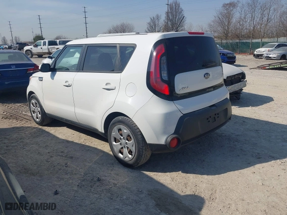 2015 Kia Soul with VIN KNDJN2A21F7151768, listed as a IAAI auction lot 41792958 with 161,641 mi miles. Bid and sale history available at carsss.com. Image 3.
