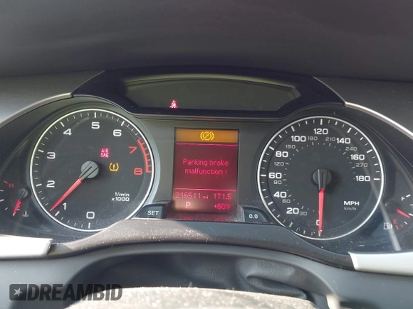 2009 Audi A4 Premium Plus with VIN WAUSF78K39N057389, listed as a IAAI auction lot 42389244 with 216,511 mi miles and . Bid and sale history available at DreamBid. Image 7.