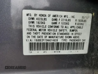 2017 Acura ILX Premium with VIN 19UDE2F73HA014839, listed as a Copart auction lot 52231665 with 184,765 mi miles and Salvage title. Bid and sale history available at DreamBid. Image 15.