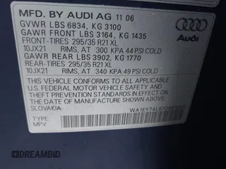 2007 Audi Q7 Premium Plus with VIN WA1EY74L67D061054, listed as a IAAI auction lot 41919887 with 175,238 mi miles and . Bid and sale history available at DreamBid. Image 9.