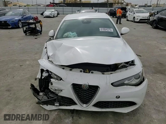 2021 Alfa Romeo Giulia with VIN ZARFAMAN7M7638886, listed as a Copart auction lot 51004375 with 50,571 mi miles and Salvage title. Bid and sale history available at DreamBid. Image 10.