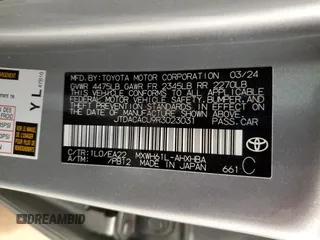 2024 Toyota Prius SE z VIN JTDACACU9R3023031, wystawiony jako Copart lot #55943855 z przebiegiem 7 647 mil mil oraz Szkoda całkowita • Salvage title. Historia ofert i sprzedaży dostępna na DreamBid. Obrazek 13.