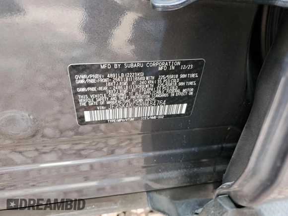 2024 Subaru Forester Limited with VIN JF2SKAKC5RH484764, listed as a Copart auction lot 49007355 with 9,188 mi miles and Salvage Title. Bid and sale history available at carsss.com. Image 15.