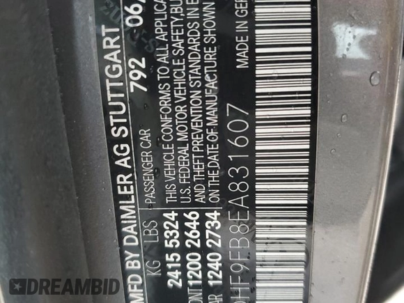 2014 Mercedes-Benz E 400 Sport with VIN WDDHF9FB8EA831607, listed as a Copart auction lot 86399924 with 40,904 mi miles and Clean Title. Bid and sale history available at DreamBid. Image 12.