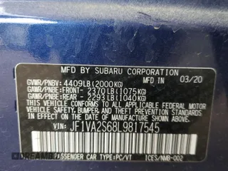 2020 Subaru WRX STI with VIN JF1VA2S68L9817545, listed as a Copart auction lot 48251805 with 49,106 mi miles and Salvage Title. Bid and sale history available at carsss.com. Image 12.