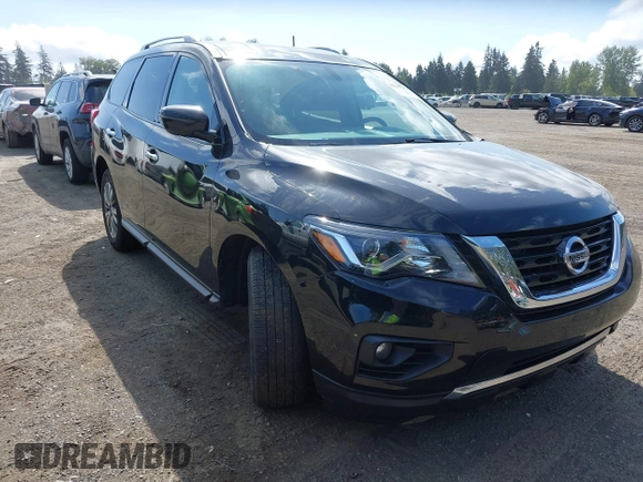 2019 Nissan Pathfinder SV with VIN 5N1DR2MM4KC579118, listed as a IAAI auction lot 42147973 with 64,597 mi miles. Bid and sale history available at carsss.com. Image 1.