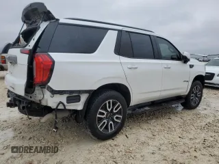 2021 GMC Yukon AT4 with VIN 1GKS2CKD1MR287374, listed as a Copart auction lot 44615715 with 57,552 mi miles and Salvage Title. Bid and sale history available at carsss.com. Image 3.