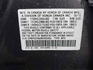 2011 Acura MDX Tech Pkg with VIN 2HNYD2H60BH505492, listed as a IAAI auction lot 41730921 with 126,460 mi miles. Bid and sale history available at carsss.com. Image 9.