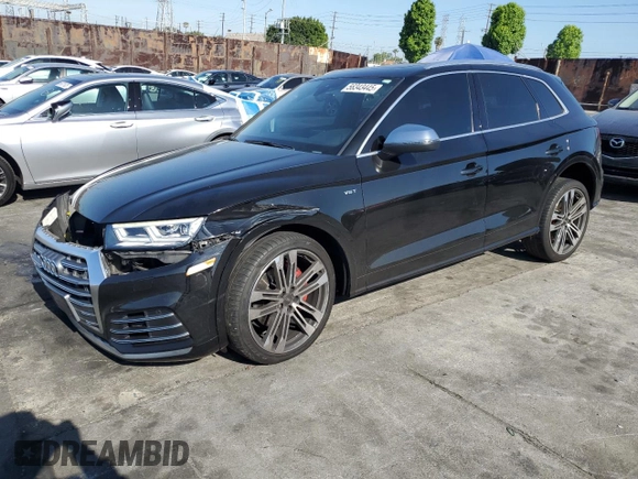 2018 Audi SQ5 Premium Plus with VIN WA1A4AFY3J2138336, listed as a Copart auction lot 56343445 with 45,763 mi miles and Salvage title. Bid and sale history available at DreamBid. Image 1.