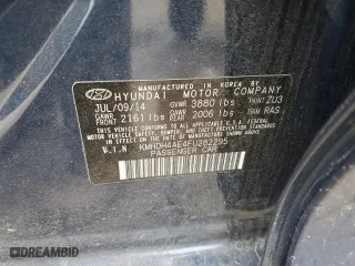 2015 Hyundai Elantra Limited with VIN KMHDH4AE4FU282295, listed as a Copart auction lot 46590195 with 95,388 mi miles and Salvage Title. Bid and sale history available at carsss.com. Image 12.