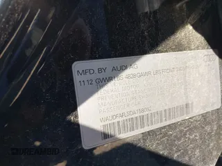2013 Audi A4 Premium с VIN WAUDFAFL5DA158032, выставлен на аукционе IAAI как лот 42394021 с пробегом 114 049 миль миль и . История ставок и продаж доступна на DreamBid. Изображение 9.