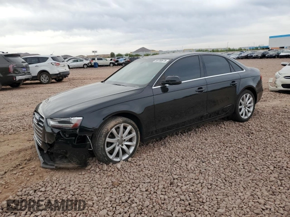 2013 Audi A4 Premium with VIN WAUAFAFL4DN039268, listed as a Copart auction lot 58780675 with 152,802 mi miles and Salvage title. Bid and sale history available at DreamBid. Image 1.