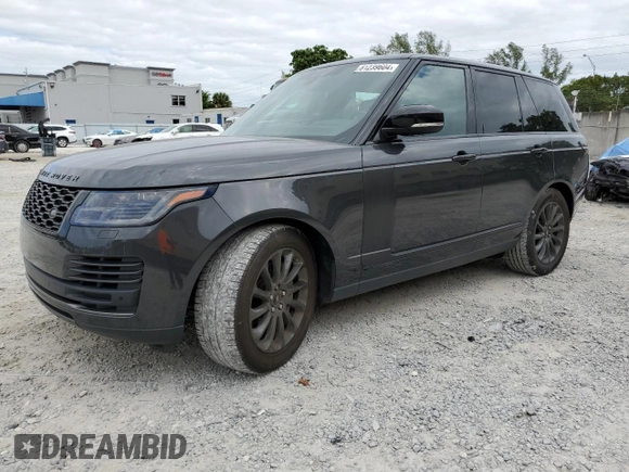 2020 Land Rover Range Rover z VIN SALGR2SUXLA572829, wystawiony jako Copart lot #81239604 z przebiegiem 43 478 mil mil oraz Szkoda całkowita • Salvage title. Historia ofert i sprzedaży dostępna na DreamBid. Obrazek 1.