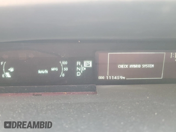 2011 Toyota Prius I with VIN JTDKN3DUXB1418541, listed as a Copart auction lot 53191935 with 111,459 mi miles and Salvage Title. Bid and sale history available at DreamBid. Image 9.