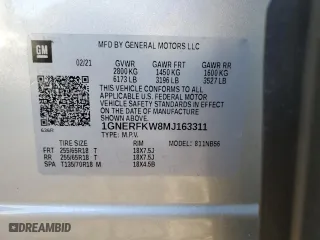 2021 Chevrolet Traverse LS with VIN 1GNERFKW8MJ163311, listed as a Copart auction lot 50092825 with 33,923 mi miles and Salvage Title. Bid and sale history available at carsss.com. Image 15.
