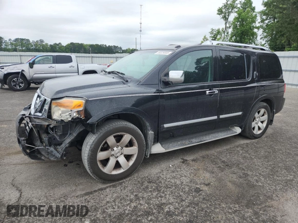 2010 Nissan Armada Titanium z VIN 5N1BA0ND0AN619506, wystawiony jako Copart lot #58329005 z przebiegiem 212 496 mil mil oraz Szkoda całkowita • Salvage title. Historia ofert i sprzedaży dostępna na DreamBid. Obrazek 1.