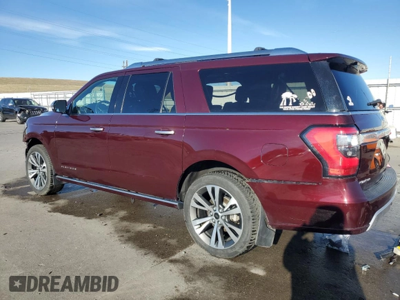 2020 Ford Expedition Max Platinum with VIN 1FMJK1MT4LEA10199, listed as a Copart auction lot 49815305 with 47,723 mi miles and Salvage title. Bid and sale history available at DreamBid. Image 2.