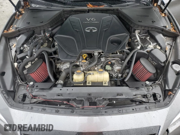 2020 Infiniti Q50 Red Sport 400 with VIN JN1FV7APXLM630723, listed as a Copart auction lot 86551714 with 45,596 mi miles and Salvage Title. Bid and sale history available at carsss.com. Image 13.