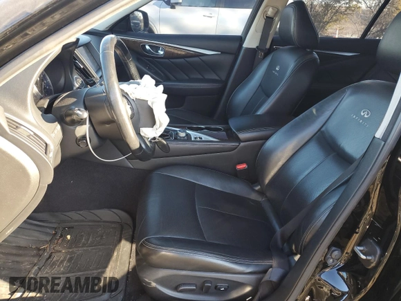 2014 Infiniti Q50 Premium with VIN JN1BV7AR9EM707892, listed as a Copart auction lot 82459294 with 144,387 mi miles and Salvage title. Bid and sale history available at DreamBid. Image 7.