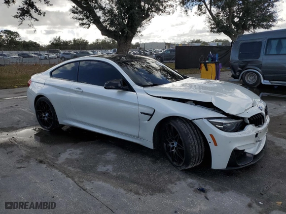 2019 BMW M4 with VIN WBS4Y9C59KAG66952, listed as a Copart auction lot 84016354 with 91,466 mi miles and Salvage Title. Bid and sale history available at carsss.com. Image 4.