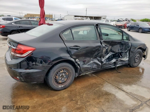 2013 Honda Civic Sdn LX with VIN 19XFB2F58DE211205, listed as a Copart auction lot 51547905 with 187,760 mi miles and Salvage Title. Bid and sale history available at carsss.com. Image 3.
