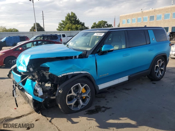2023 Rivian R1S Adventure with VIN 7PDSGABA5PN027894, listed as a Copart auction lot 71442484 with 4,456 mi miles and Salvage Title. Bid and sale history available at carsss.com. Image 1.