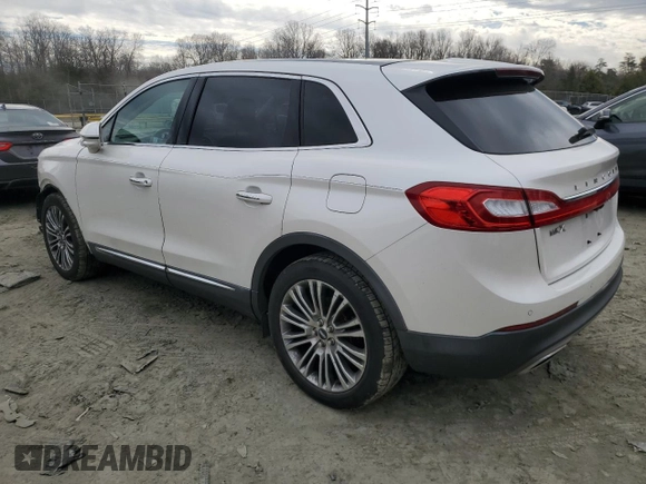 2016 Lincoln MKX Reserve with VIN 2LMTJ8LR1GBL66917, listed as a Copart auction lot 46974925 with 111,994 mi miles and Salvage Title. Bid and sale history available at carsss.com. Image 2.