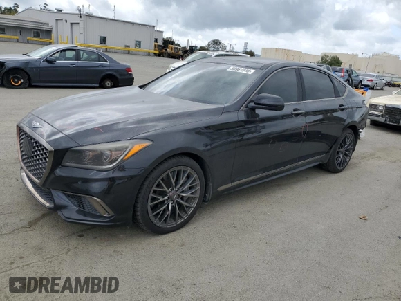 2018 Genesis G80 Sport with VIN KMHGN4JB2JU262468, listed as a Copart auction lot 50961045 with 100,118 mi miles and Salvage title. Bid and sale history available at DreamBid. Image 1.