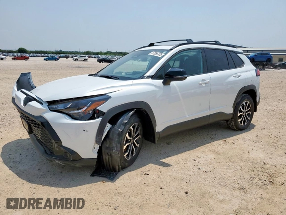 2025 Toyota Corolla Cross Hybrid S с VIN 7MUFBABG3SV077116, выставлен на аукционе Copart как лот 57056335 с пробегом 139 миль миль и Списание • Salvage title. История ставок и продаж доступна на DreamBid. Изображение 1.