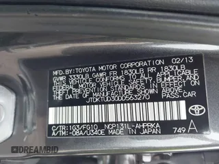 2013 Toyota Yaris L with VIN JTDKTUD30DD563270, listed as a IAAI auction lot 41997725 with 131,663 mi miles. Bid and sale history available at carsss.com. Image 9.