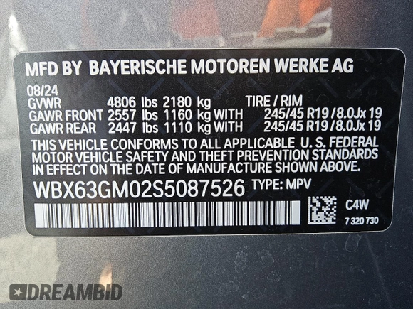 2025 BMW X2 xDrive28i with VIN WBX63GM02S5087526, listed as a Copart auction lot 49742665 with 8,605 mi miles and Clean Title. Bid and sale history available at carsss.com. Image 13.