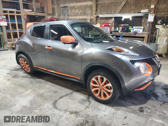 2015 Nissan Juke S with VIN JN8AF5MV8FT551634, listed as a Copart auction lot 48998085 with 64,437 mi miles and Salvage Title. Bid and sale history available at DreamBid. Image 4.