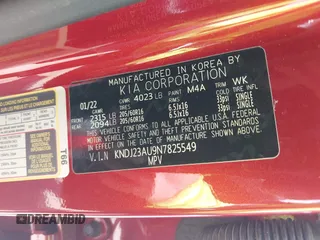 2022 Kia Soul LX with VIN KNDJ23AU9N7825549, listed as a IAAI auction lot 41940946 with 32,453 mi miles. Bid and sale history available at carsss.com. Image 9.