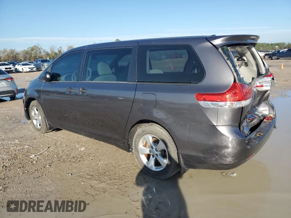 2013 Toyota Sienna L with VIN 5TDZK3DC2DS327428, listed as a Copart auction lot 86815684 with 0 mi miles and Salvage Title. Bid and sale history available at carsss.com. Image 2.