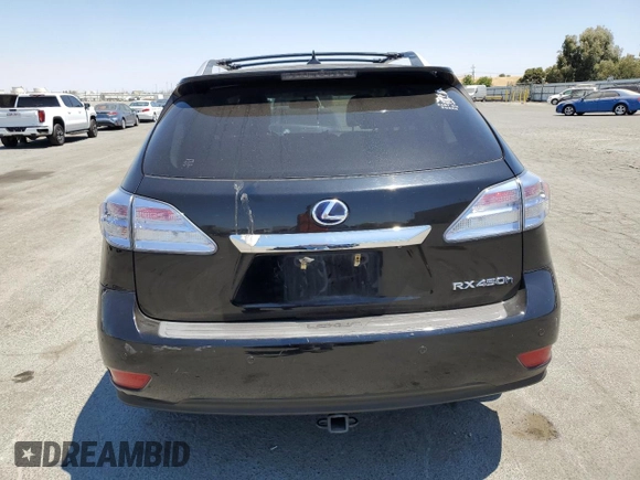 2012 Lexus RX 450h with VIN JTJBC1BA7C2050279, listed as a Copart auction lot 63818645 with 135,726 mi miles and Salvage title. Bid and sale history available at DreamBid. Image 6.