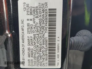 2020 Acura TLX w/A-Spec Pkg with VIN 19UUB1F62LA009571, listed as a Copart auction lot 84663584 with 13,150 mi miles and Salvage Title. Bid and sale history available at carsss.com. Image 12.