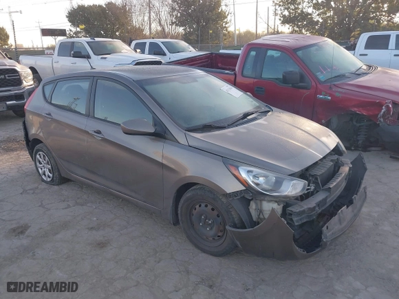 2014 Hyundai Accent GS with VIN KMHCT5AE6EU165851, listed as a IAAI auction lot 41313636 with 161,054 mi miles. Bid and sale history available at carsss.com. Image 1.