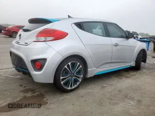 2016 Hyundai Veloster Turbo with VIN KMHTC6AE1GU293410, listed as a Copart auction lot 54422555 with 61,133 mi miles and Salvage title. Bid and sale history available at DreamBid. Image 3.
