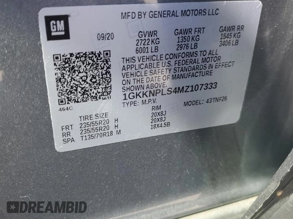 2021 GMC Acadia Denali with VIN 1GKKNPLS4MZ107333, listed as a Copart auction lot 46881225 with 7,957 mi miles and Salvage Title. Bid and sale history available at carsss.com. Image 15.