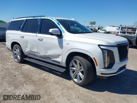 2025 Cadillac Escalade 4WD Sport Platinum with VIN 1GYS9GRL7SR114980, listed as a IAAI auction lot 41734072 with 1,780 mi miles and . Bid and sale history available at DreamBid. Image 1.