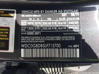 2020 Mercedes-Benz GLC 300 с VIN WDC0G8DB5LF715700, выставлен на аукционе IAAI как лот 42135225 с пробегом 42 423 миль миль и . История ставок и продаж доступна на DreamBid. Изображение 9.