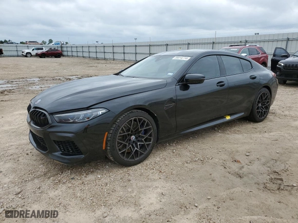 2023 BMW M8 Competition with VIN WBSGV0C04PCM35083, listed as a Copart auction lot 55014774 with NaN miles and Salvage Title. Bid and sale history available at carsss.com. Image 1.