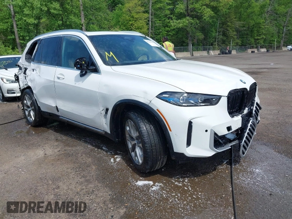 2024 BMW X5 xDrive40i with VIN 5UX23EU00R9V34355, listed as a IAAI auction lot 42135650 with 25,098 mi miles and . Bid and sale history available at DreamBid. Image 1.