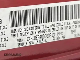 2016 Jeep Compass High Altitude with VIN 1C4NJDEB4GD663613, listed as a Copart auction lot 62422125 with 53,483 mi miles and Clean title. Bid and sale history available at DreamBid. Image 10.