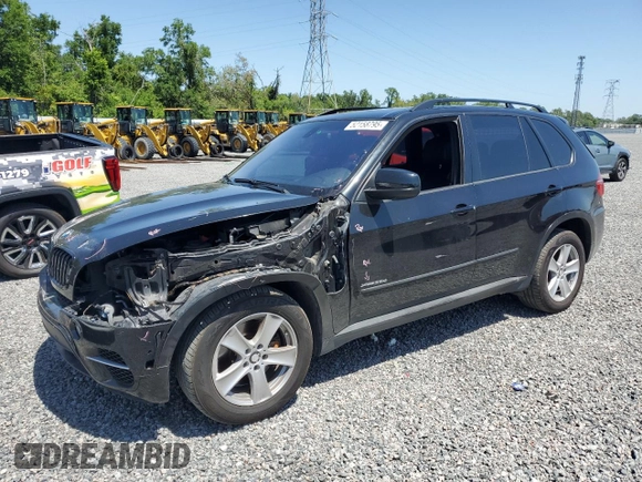 2011 BMW X5 35d with VIN 5UXZW0C58BL662048, listed as a Copart auction lot 52158795 with 166,291 mi miles and Salvage title. Bid and sale history available at DreamBid. Image 1.