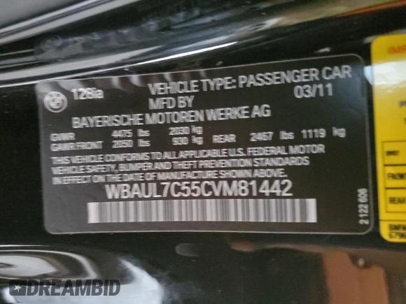 2012 BMW 1 Series 128i z VIN WBAUL7C55CVM81442, wystawiony jako Copart lot #48888025 z przebiegiem 203 619 mil mil oraz Czysty tytuł • Clean title. Historia ofert i sprzedaży dostępna na DreamBid. Obrazek 12.