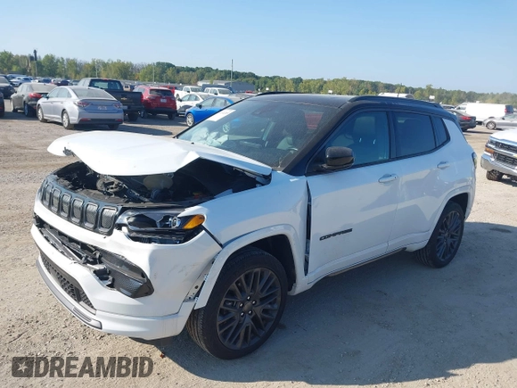 2022 Jeep Compass High Altitude with VIN 3C4NJDCB0NT164138, listed as a IAAI auction lot 40331205 with 23,505 mi miles and . Bid and sale history available at carsss.com. Image 2.