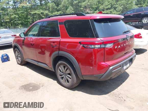 2024 Nissan Pathfinder SV with VIN 5N1DR3BC0RC281742, listed as a IAAI auction lot 42493713 with 23,318 mi miles and . Bid and sale history available at DreamBid. Image 3.
